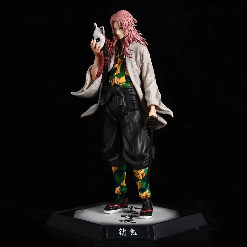 

Demon Slayer Kimetsu No Yaiba Raccoon Demon Slayer Team Water Breathing Standing Gk Statue 27cm Pvc Action Figure Model Toy Gift