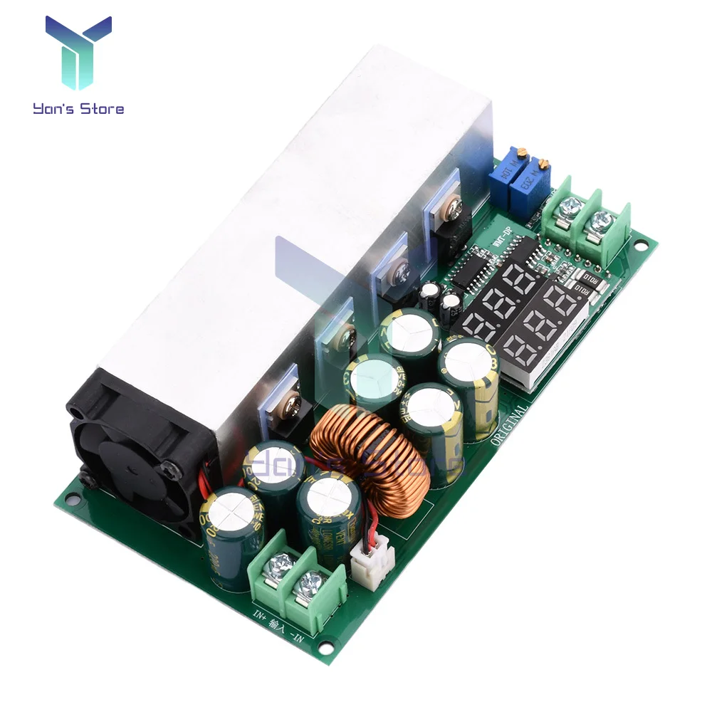 DC-DC High Power 600W Adjustable Step-down Power Supply Module With Fan 12V-80V To 2.5V-50V Buck Converter 20A Constant Current