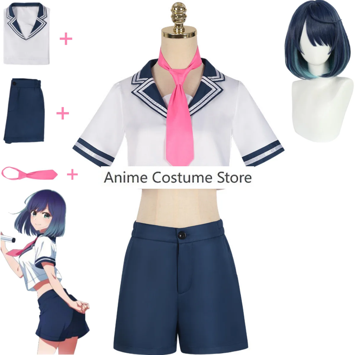 Anime Oshi No Ko Kurokawa Akane Cosplay Costume Japanese Jk School Uniforms Shirt Wig Woman Sexy Kawaii Carnival Suit