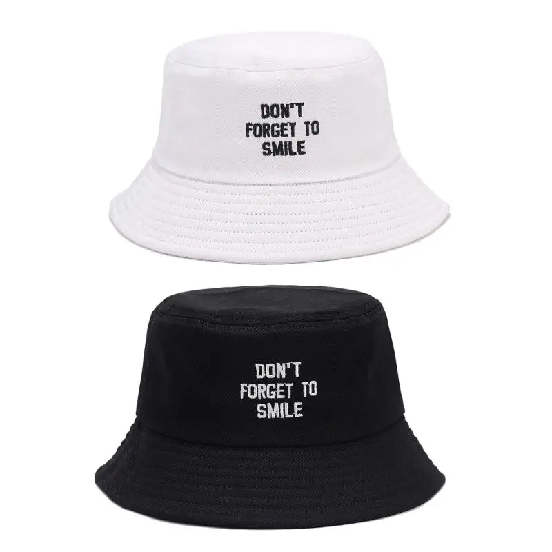 

39BB Contemporary Cotton Fisherman Hat Embroidered Letters Soft Brims For Sun Daily Wear And Outdoor Adventures