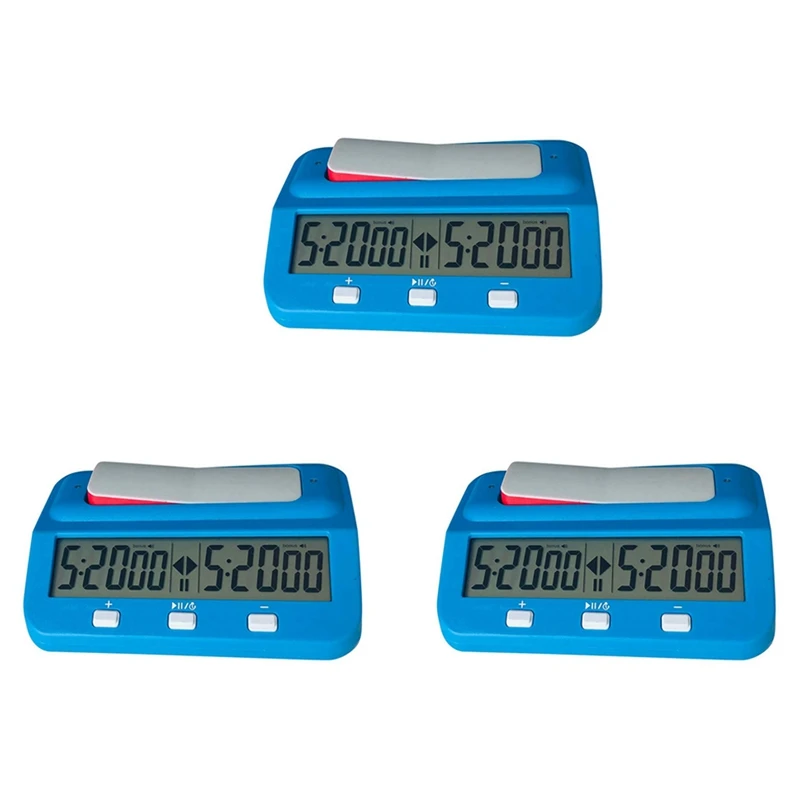 3X Chess Basic Digital Chess Clock And Game Timer, Accurate Digital Portable Clock, Digital Watch Timer (Blue)