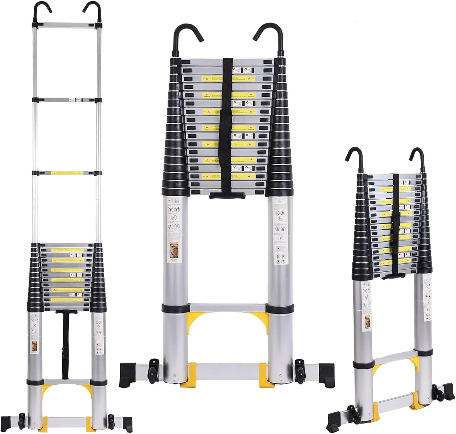 

Ladder 26.2FT, Aluminum Lightweight Extension Ladder with Locking Mechanism,Heavy Duty RV Collapsible