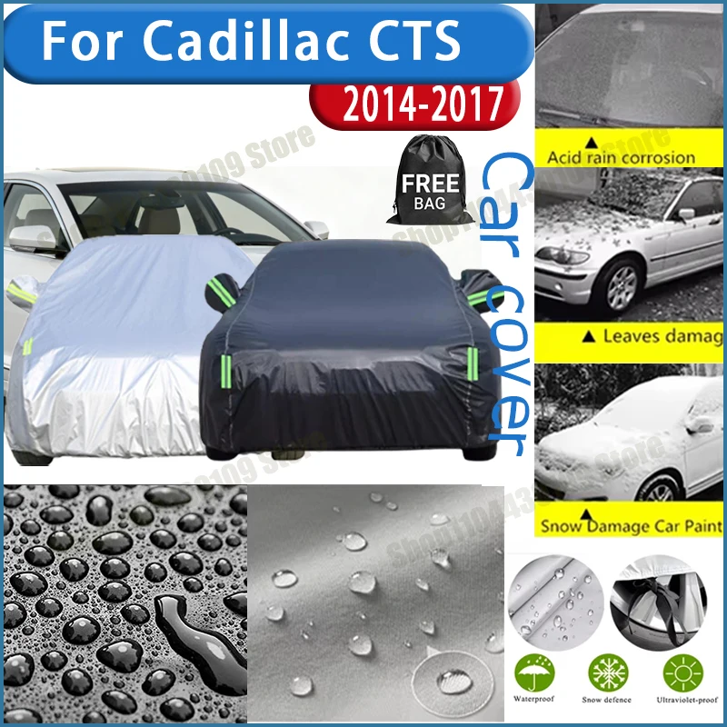 

For Cadillac CTS 2014-2017 Car Cover Outdoor Protection Covers Snow Sunshade Waterproof Dustproof Exterior UV Car Accessories