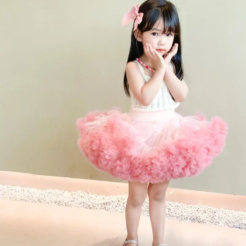 Girl Tutu Skirt Sweet Cute Mesh Puff Skirt Spring Summer Princess Style Pleated Skirt Colorful Elastic Waist Skirt Festival Gift
