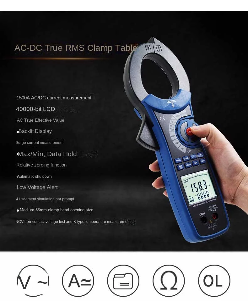 LOOBO DT-3351/DT-3352 True RMS Digital AC/DC Clamp Meter with High Accuracy Voltage and Current Testing 1 Year Warranty view 5