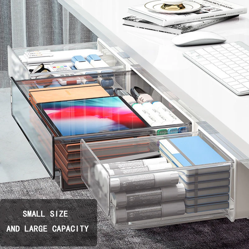 

Household Bookshelf Hidden Storage Drawer Hidden Storage Box Drawers Under The Table Bedroom Kitchen Multifunctional Storage Box