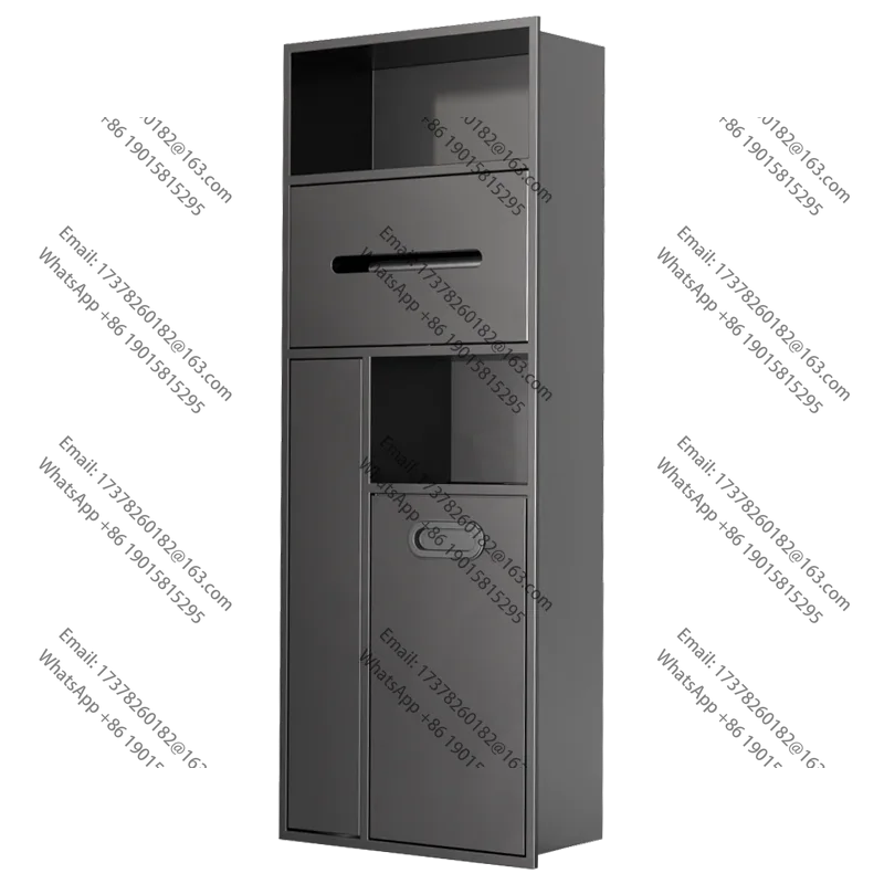 

Stainless steel aluminum alloy niche rack toilet embedded multi-functional trash can