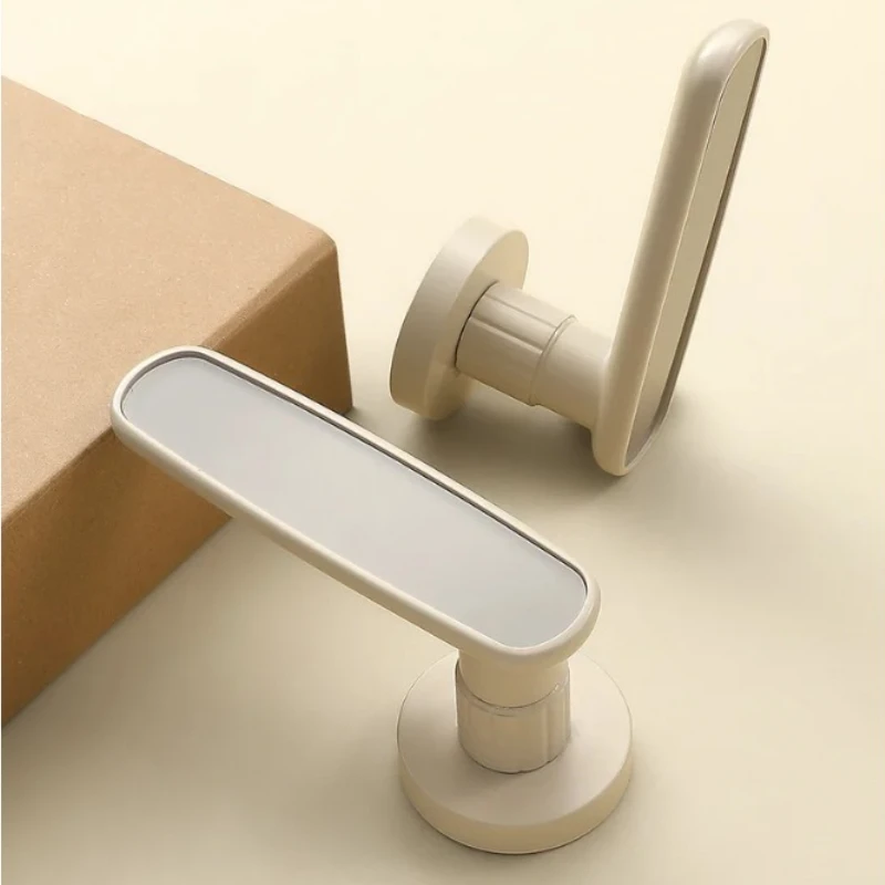 

Cream style minimalist ecological door lock magnetic door indoor wooden door handle milky white silent magnetic bedroom lock
