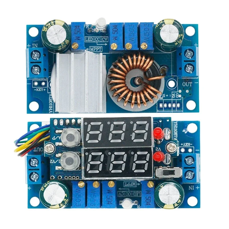 5A MPPT Solar Panel Controller DC-DC Step-down CC/CV Charging Module with blue Display LED Regulator Controllers