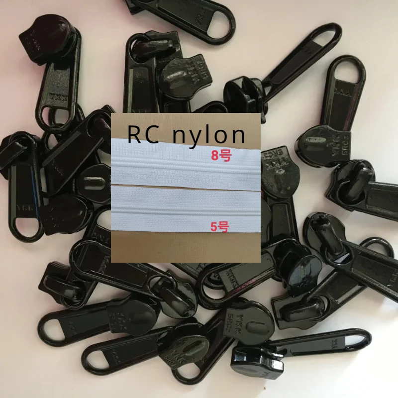 Imagem -02 - Nylon Coil Zipper Cadeia Tape Bolsa de Dormir Reparação Mochila Costura Acessório Não Lock Longo Curto rc Ykk Pull 10 30 Pcs Lot