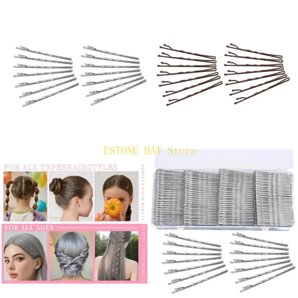 

49MF Metal Hairpins Hair Clip Strong Hold Boxed Set Barrettes for Daily Styling