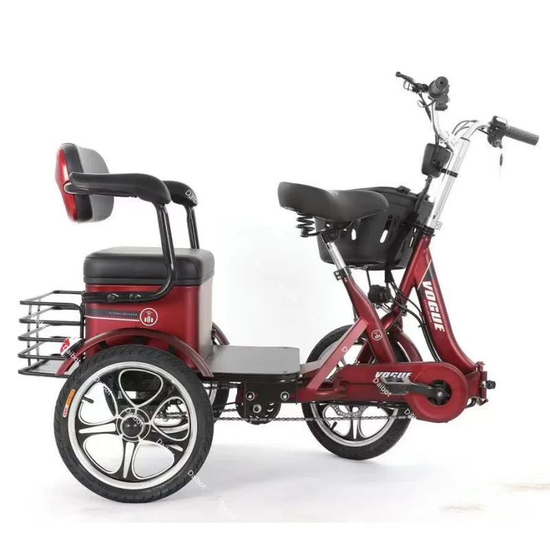 3-Rad-Elektrofahrrad für Erwachsene, 48 V, 400 W, faltbares elektrisches Dreirad mit Beifahrersitz, 2 Personen für Senioren – Detail 8
