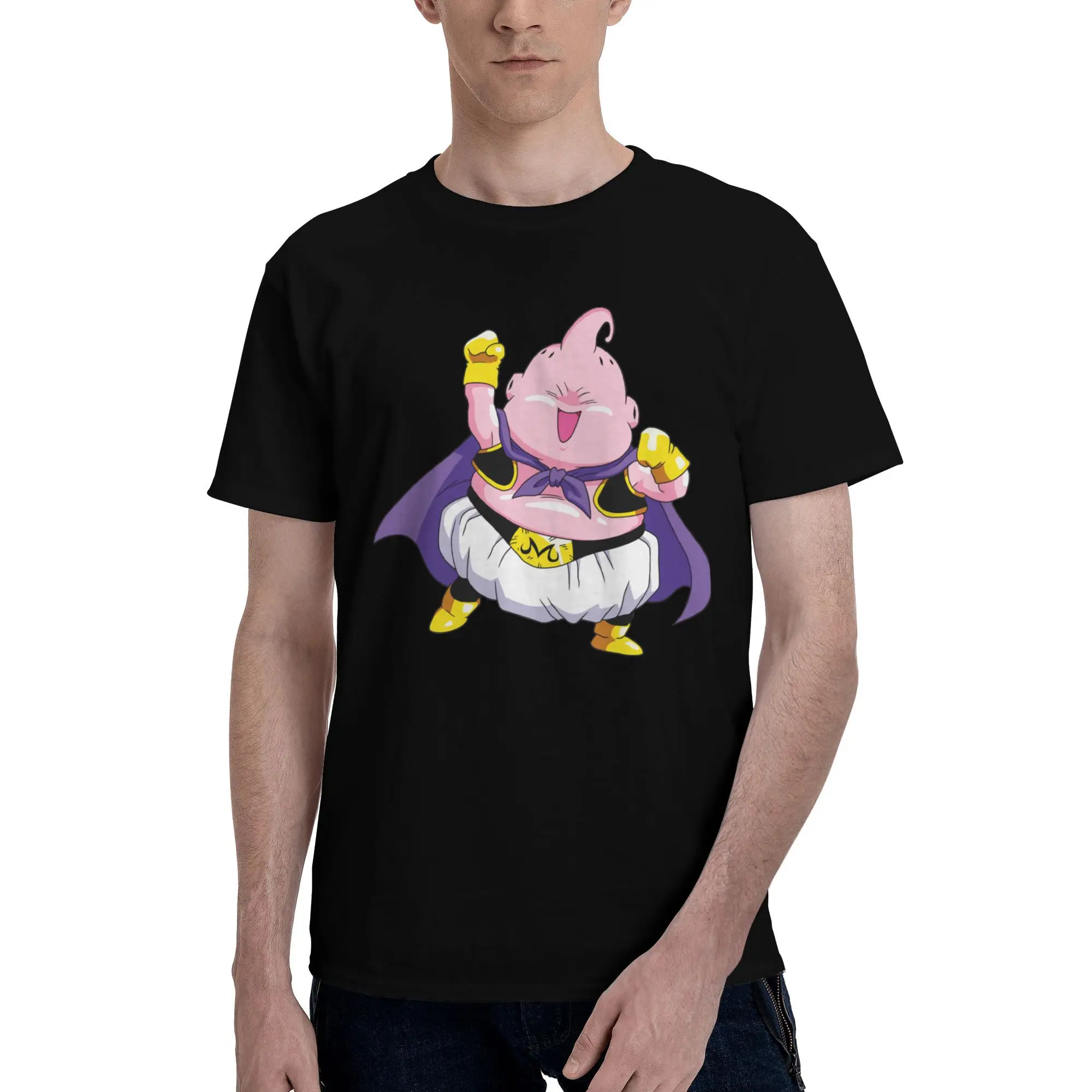 

Custom Men's Anime Majin Buues T Shirt Short Sleeve Cotton Tshirt Fashion T-shirt Leisure D-Dragon Ball Tee Slim Fit Clothing