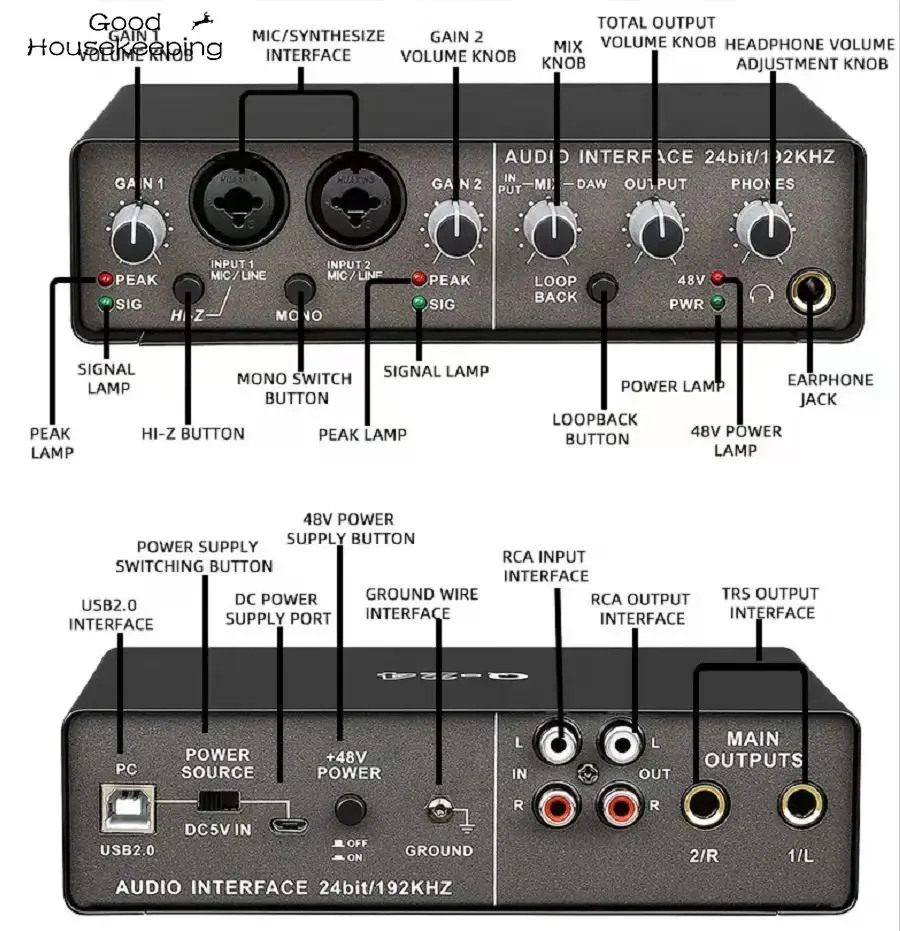 ギタープロのUSBオーディオ機器,コンピューター,外部サウンドカード,ラップトップ,ポータブル,Q-24