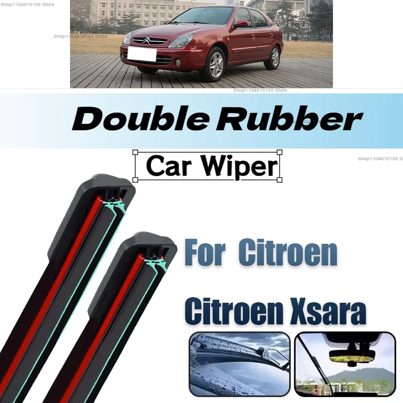 

Double Rubber Car Wipers for Citroen Xsara Wagon Hatchback Picasso Front Blade Brushes Cutter Accessorie Wiper Windscreen Wiper