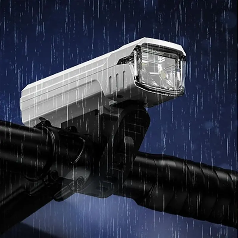 SMILING القرش دراجة المصباح شاشة ديجيتال مقاوم للماء سطوع عالية الدراجة مصباح يدوي لركوب الجبل ليلة White-AA85