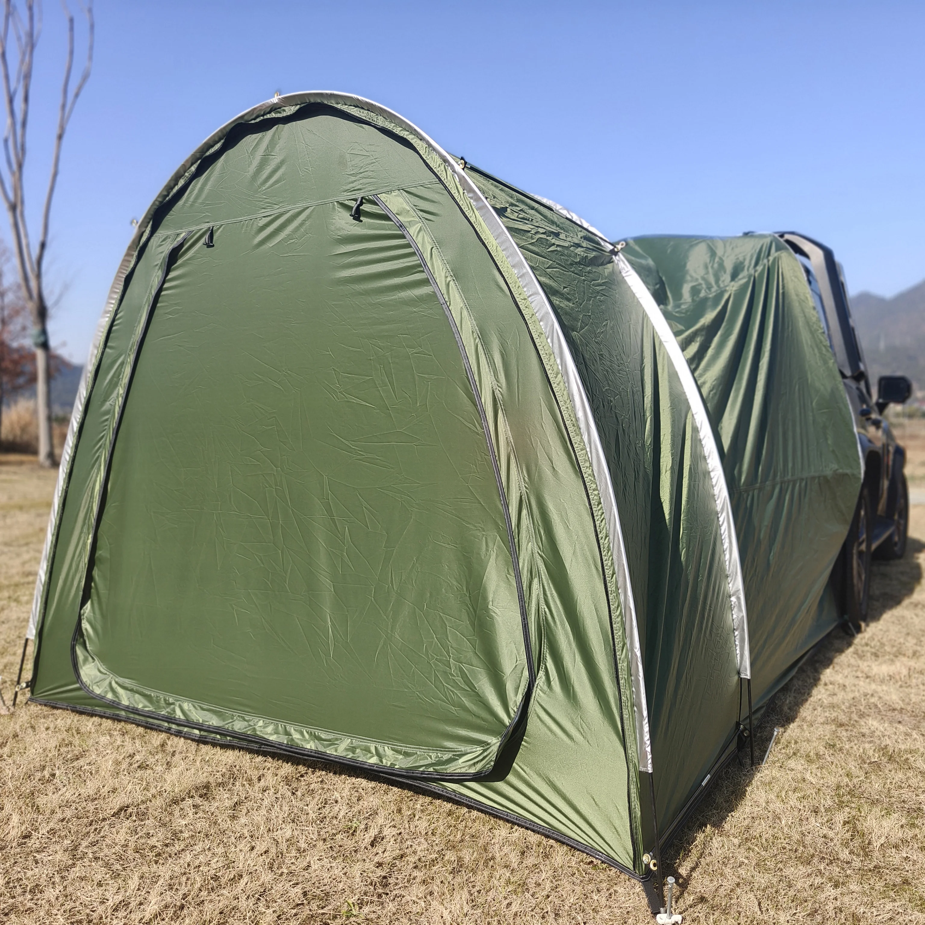 Barraca Grande para SUV 4 Estações para 2 Pessoas, Barraca para Caçamba de Caminhonete, Verde, Hastes de Alumínio, Impermeável PU4000mm, Barraca Traseira para Carro, Barraca de Camping para Carro