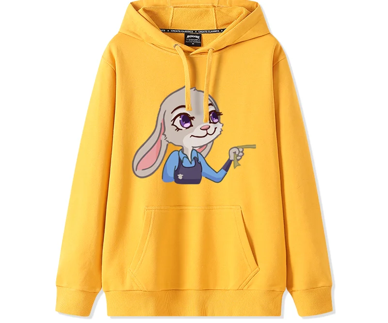 Couple Sweater Hooded Korean Version Loose Pullover Jacket Zootropolis Anime Hoodie Judy Hopps Cute Pattern Nick Wilde New