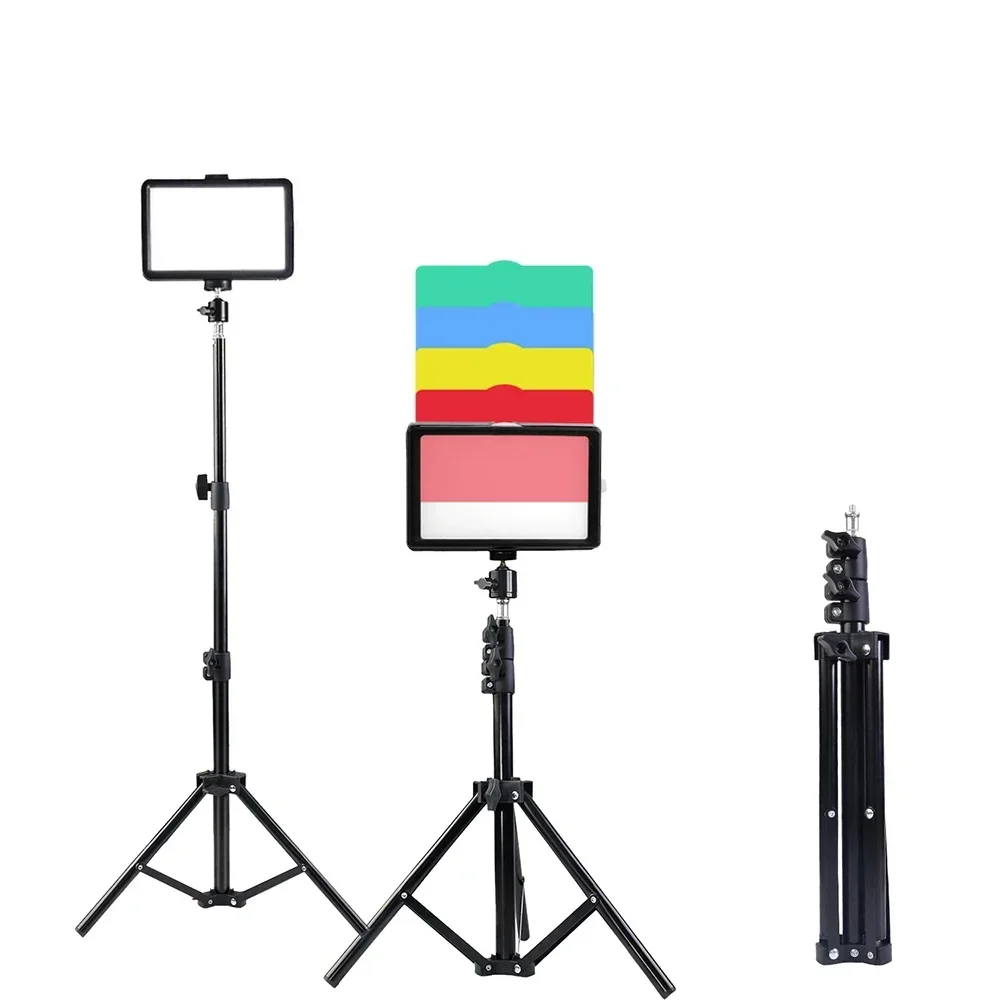 ZOMEI LED-Videoleuchte, Kamera-Fotografie-Beleuchtungsset mit Stativ, 4-farbige RGB-Filter zum Filmen von Streaming-Studioaufnahmen