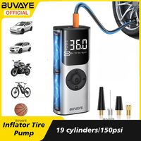 BUVAYE Portable Car Inflator Tire Pump Wireless Car Air Compressor Motorcycle Bicycle Tire Inflator Digital Automatic Inflation