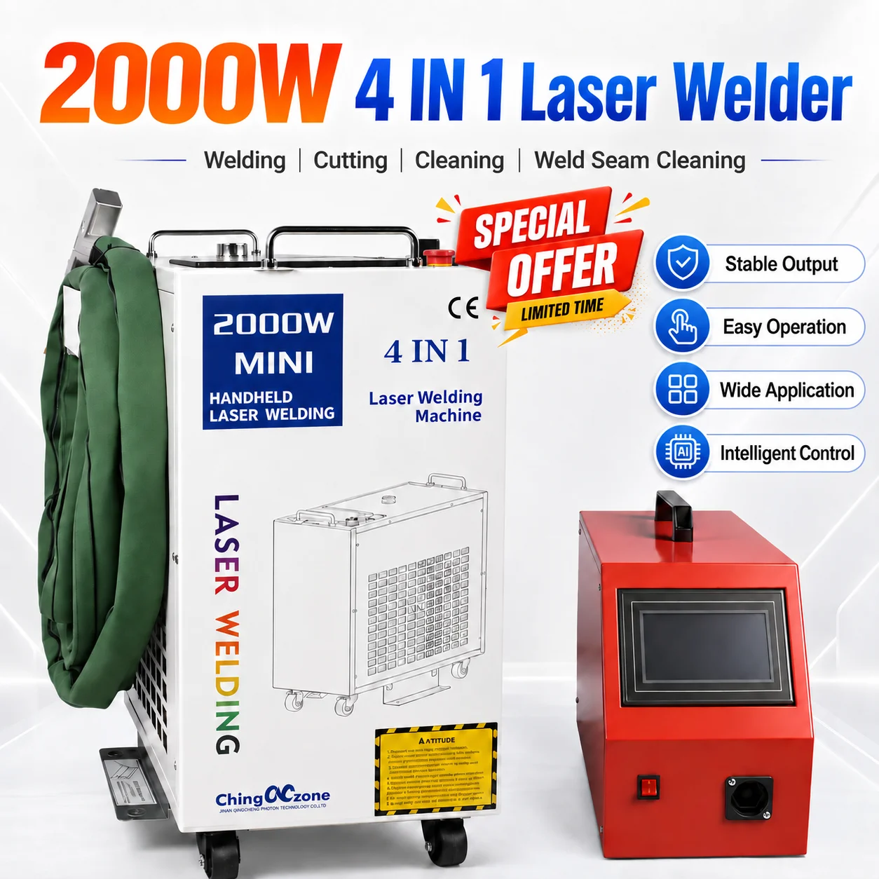 Laser Cleaning Machine 2000W - 2000W 4-in-1 Handheld Fiber Laser Welding