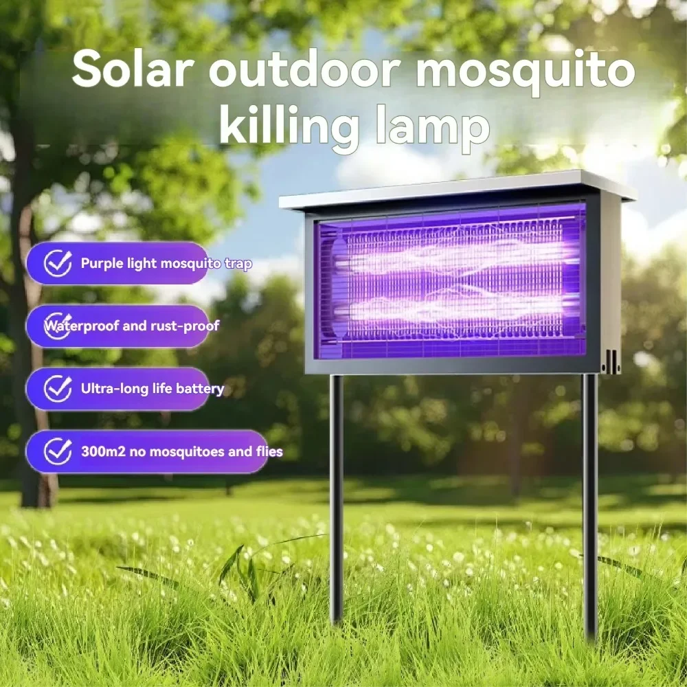 JOYINLED lampe solaire anti-moustique IP65 lumière extérieure étanche avec Attraction UV, métal et ignifuge PP jardin cour Patio