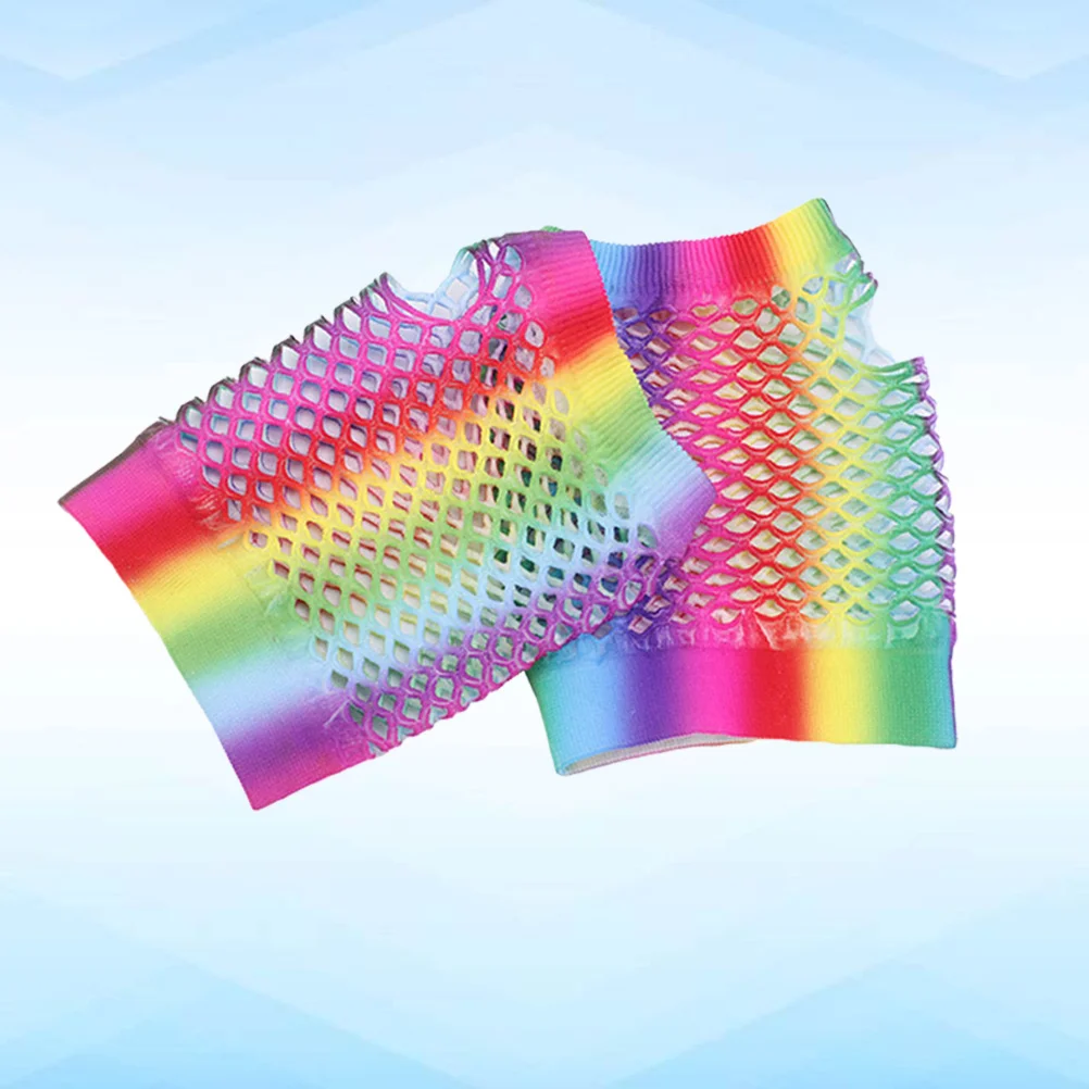 1 Pair Colorful Short Gloves For Women Lightweight Elastic Party Wedding Cosplay Costume Functional Accessory