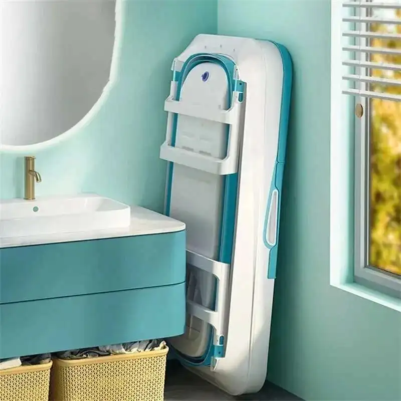 

Складная ванна для взрослых, утолщенная пластиковая ванна для ванной комнаты, гидромассажная ванна, обычная бочка для ванны с крышкой, спа для всего тела, маленькая портативная ванна