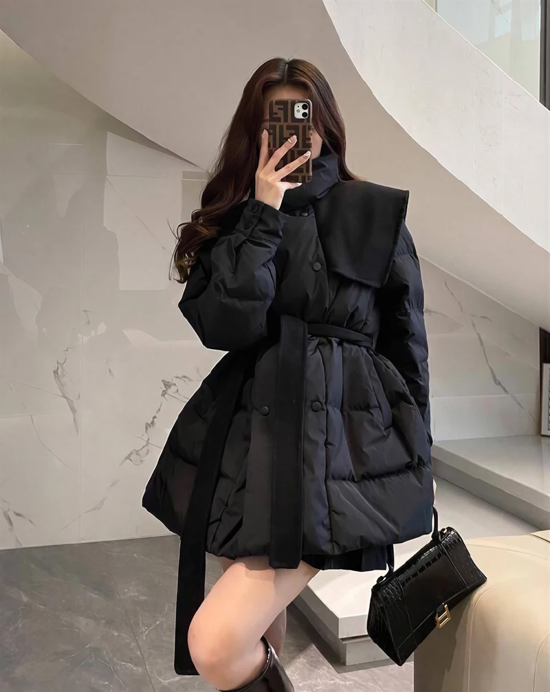 

Parkas Womens Dama Autumn Linen Matte Pressed Plaid Pleated Panelled Flap Pocket Minimalist Preppy College School Junior Commute