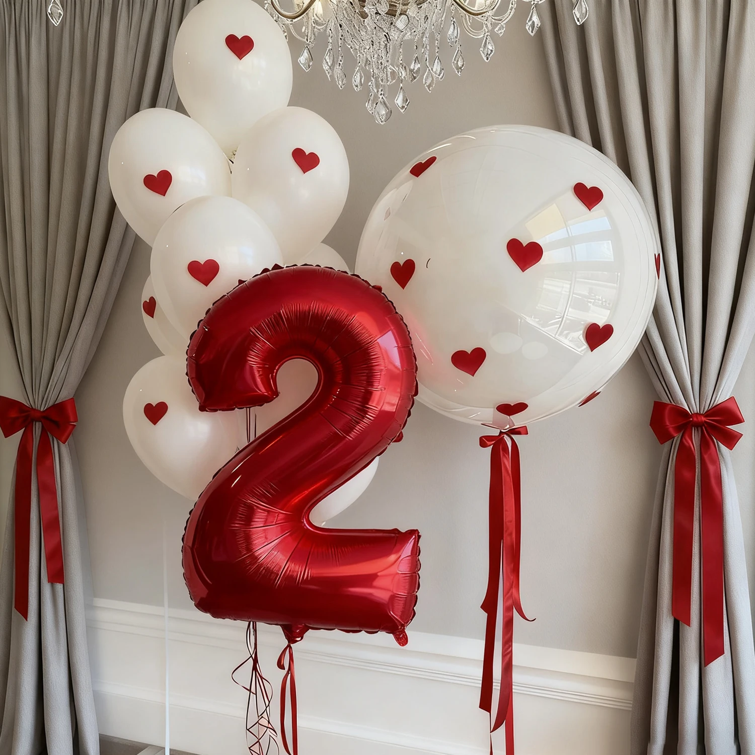 32 Zoll roter digitaler Aluminiumfolienballon 0-9 weißer Latexballon mit Love-Aufkleber für Geburtstagsfeierdekoration, Fotorequisite – Detail 3
