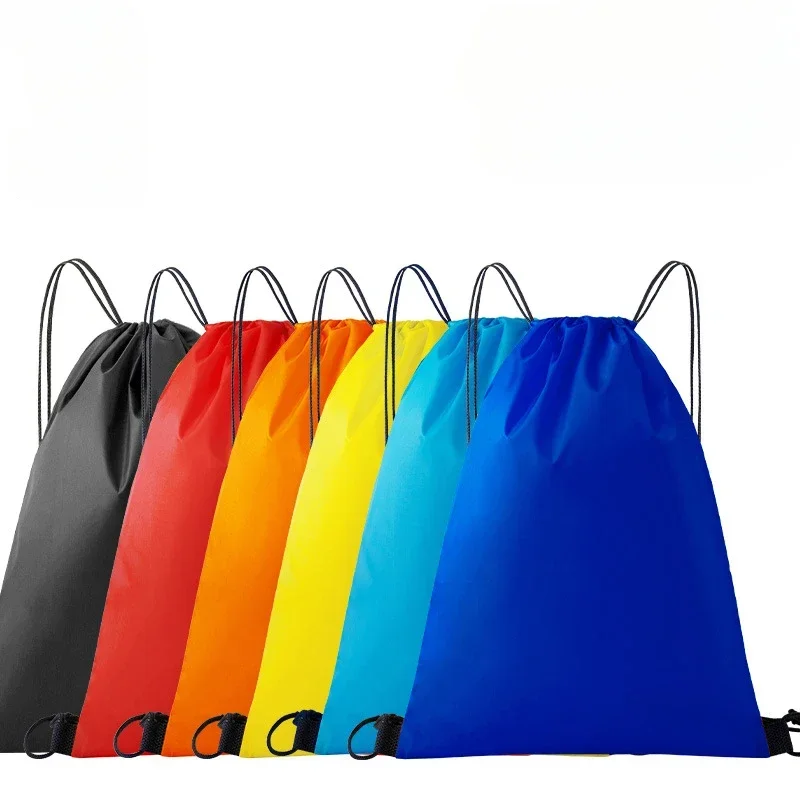 Wodoodporny torby ze sznurkiem przenośny składany plecak wielokrotnego użytku z poliestru przechowywanie rozmaitości podróżna Organizer na torby kieszeń hurtowa