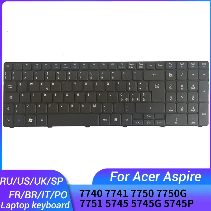 DLA ACER Aspire 7740 7741 7750 7750G 7751 5745 5745G 5745P Rosyjska/USA/UK/Hiszpańska/Franska/Brazylia/Portugalska/Włochy klawiatura laptopa