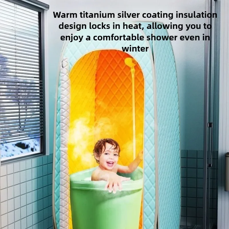 Vertical Household Lightweight Cold-proof Bath Cover Waterproof Keep Warm Portable Bath Tent Bathroom Thicken Shower Cover