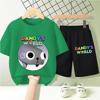 Dandys World T-Shirt Set Kawaii Cartoon Anime Girls Character Summer Clothes Round Neck Casual Short Sleeve Kids Birthday Gift