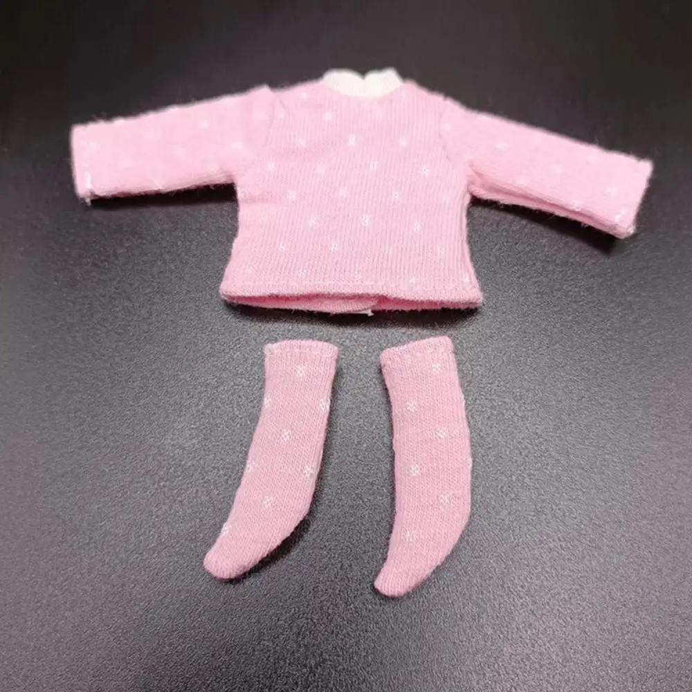 Obitsu 11 Clothes Suit Tops Bottoming Shirt Cotton Dot Blouse Mini Socks For for Joint OB11 Dolls Accessories Kids Toys