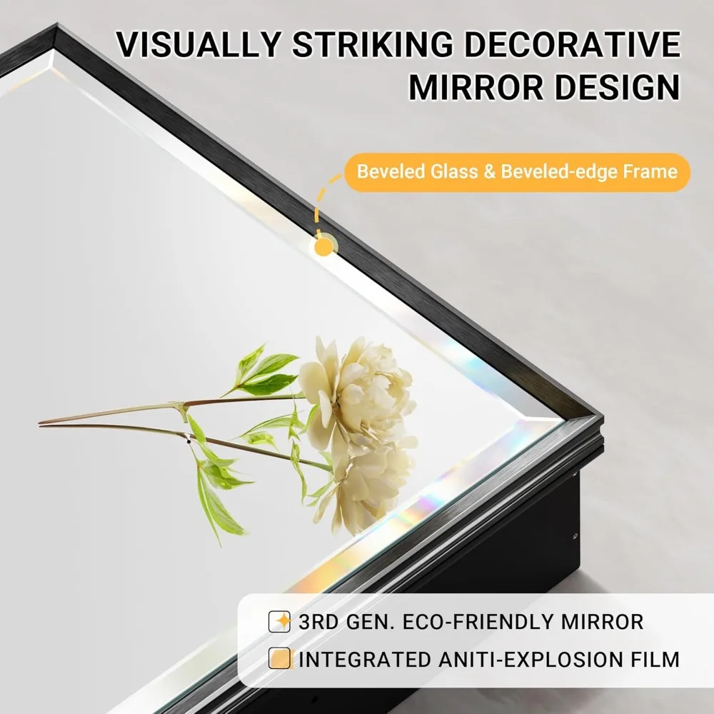 Aluminum Framed 16x24 Inch Medicine Cabinet with Beveled Mirror, Surface or Recessed Mount, Fully Assembled