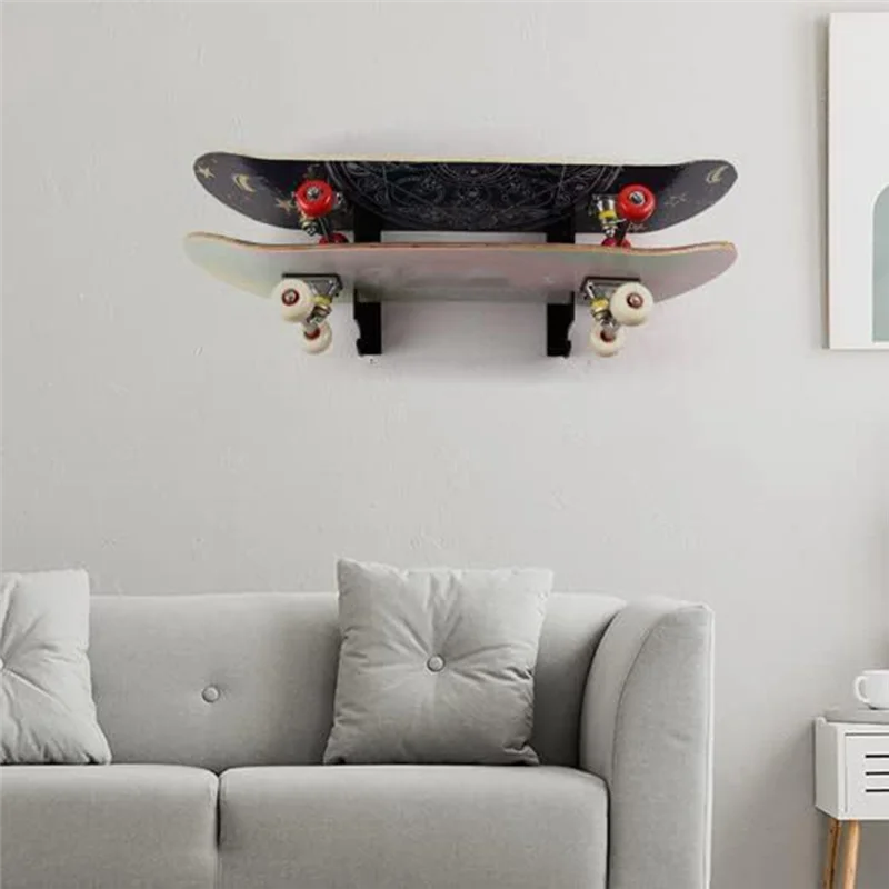 

Skateboard Wall Mount Display Rack with Hanger Hook,Acrylic Skateboard Rack Holder for Longboard Skateboard