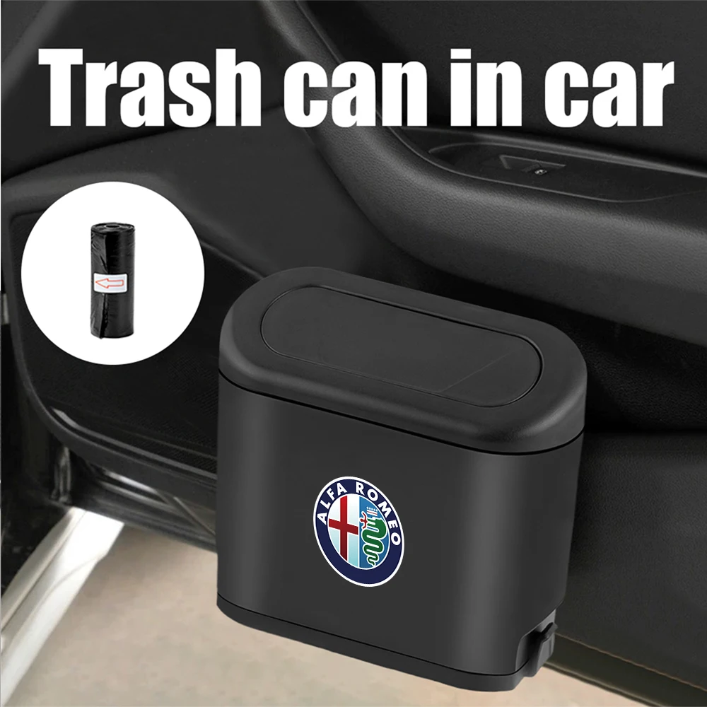 Plastic Car Trash Can Garbage Dustbin Storage Box Auto Accessories For Alfa Romeo Giulietta GT 159 147 156 Mito Brera Giulia F1