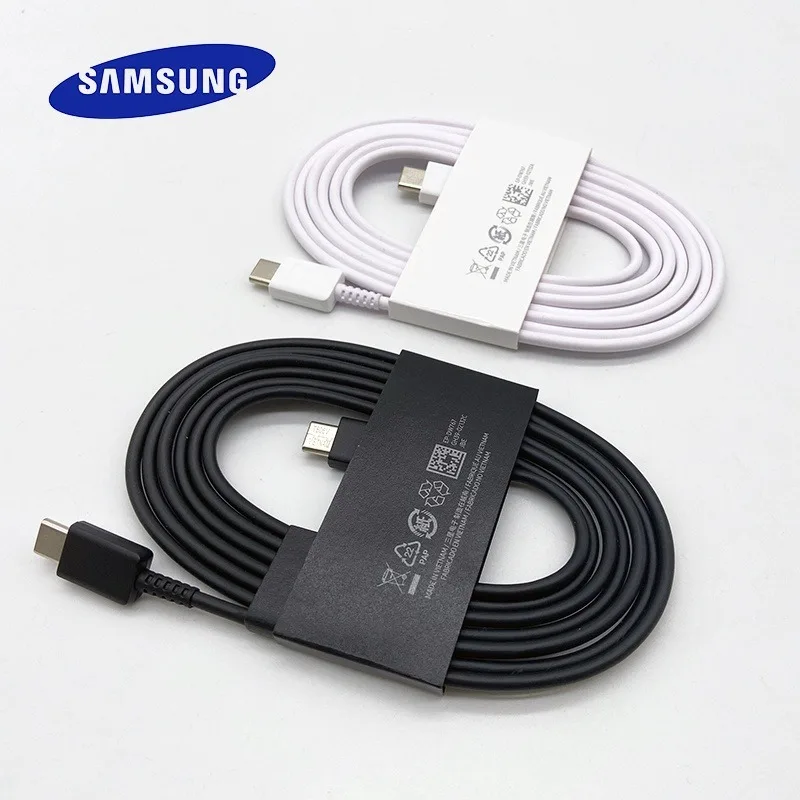 كابل سامسونج من النوع C بطول 1.8 متر 5 أمبير خط بيانات شحن سريع للغاية لهاتف جالاكسي S23 S20 S21 S22 Plus Ultra