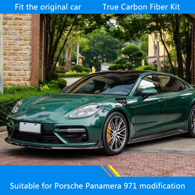 Car Front Lip Rear Lip Tail Wing Side Group Cover Fender Suitable for Porsche Panamera 971 Modified Carbon Fiber Small Surround