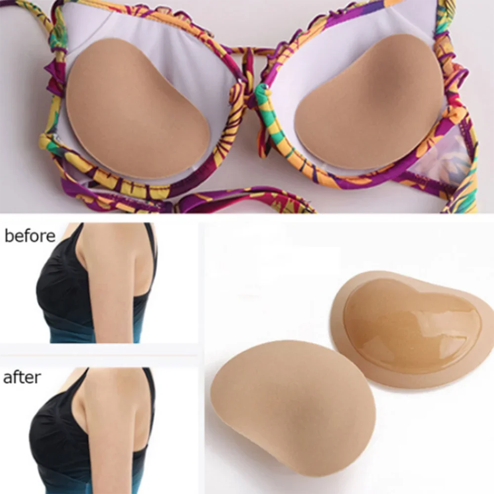 Chest Push Up Sticky Bra Thicker Sponge Bra Pads Breast Lift Up Enhancer Silicone Removeable Inserts Swimsuit Invisible Bra