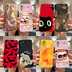 Coque Cute Cat Fox Phone Case for Xiaomi Redmi Note 10 Pro Max 10S Back Cover Cartoon Funda Note10 S 4G Matte Silicone Soft Case