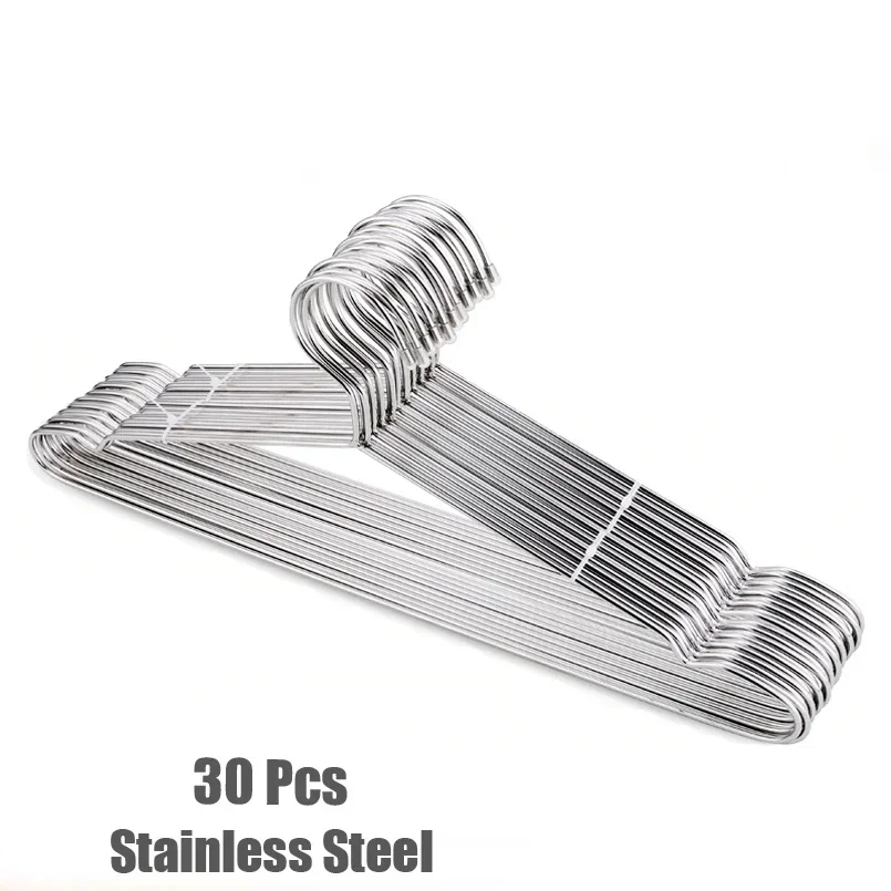 30pcs 42cm High Quality Metal Clothes Hanger with Groove / Anti-rust Stainless Steel Hanger