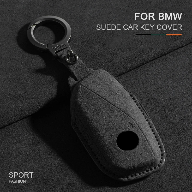 

Suede Car Key Case Cover Protector Shell Fob For BMW I7 X7 G07 LCI IX I20 X1 U11 7 Series G70 G09 XM U06 G81 M3 Key Accessories
