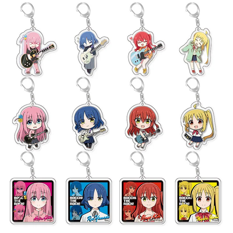 4/6/8/12pcs Lonely Rock Keychain Gotou Hitori Ijichi Nijika Yamada Ryo Key Chain Metal Pendant Chain Chaveio Accessories Jewelry