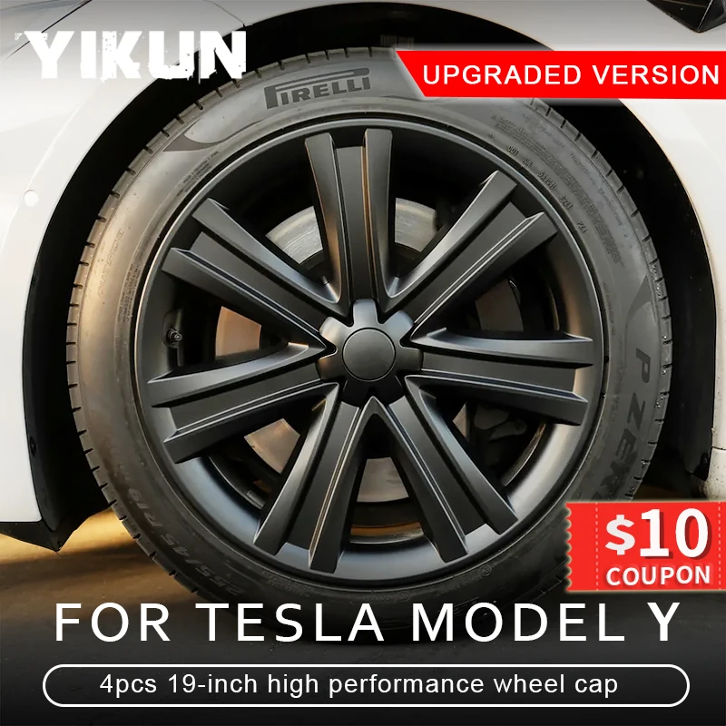 

4PCS Hub Cap Performance Replacement Wheel Cap 19-Inch Automobile Hubcap Full Cover Accessories for Tesla Model Y 2022 2023