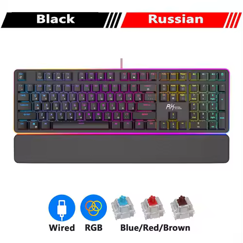RK ROYAL KLUDGE RK918 RGB Backlight Wired Gaming Mechanical Keyboard 108 Keys Anti-Ghosting with Large LED Sorrounding Side Lamp - Image 13
