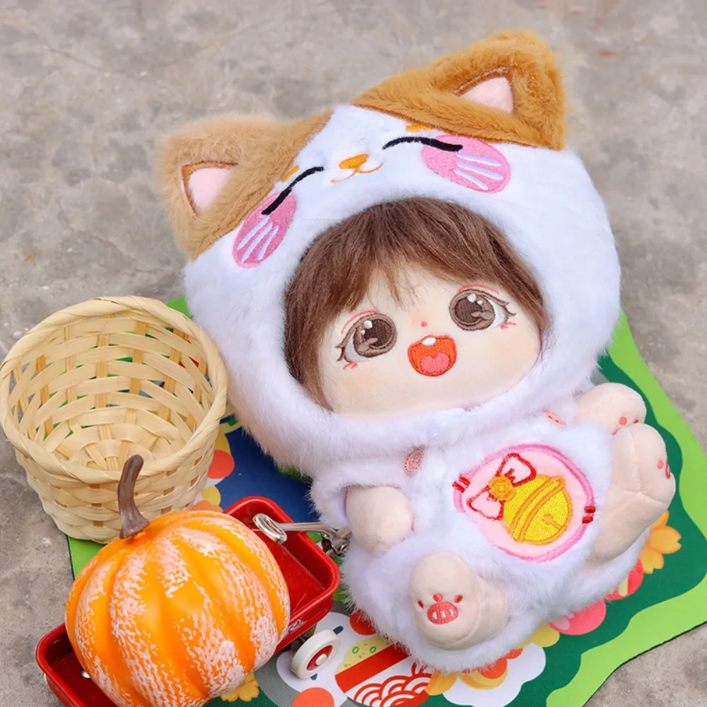 Animal Headcover Cotton Doll Clothes Set Lucky Cat Dress Up Cotton Doll Plush Suit Fashion Strap Pants Plush Dolls Clothes