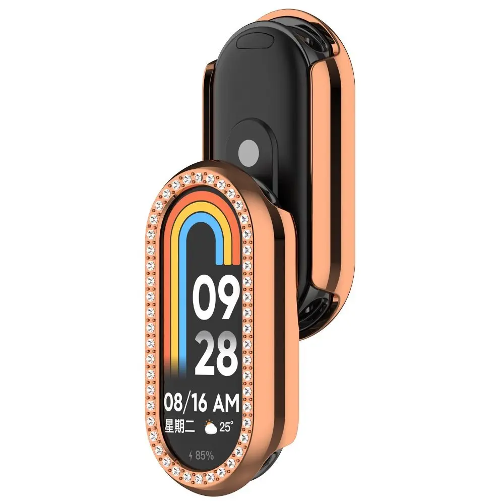 Custodia protettiva per PC di lusso Bumber Shell Accessori di copertura tempestati di diamanti Protezione per schermo intelligente per Band 8