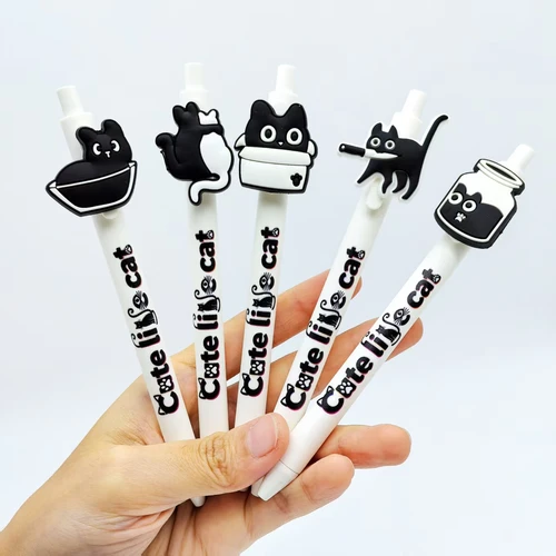 Imagen 2 del producto Bolígrafo creativo de gato negro, bolígrafo de escritura en forma de gato negro, bolígrafo de regalo de animal PEQUEÑO de amor, 5 uds./10 Uds./14 Uds./18 Uds.